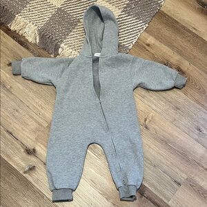 Axel and Rose Zip Up Hooded Jumpsuit 3-4 Years, Gray Unisex